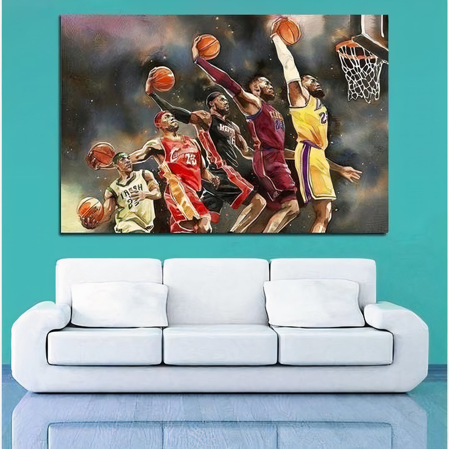 Evolution Of Lebron James Canvas 1 Piece Wall Art Framed