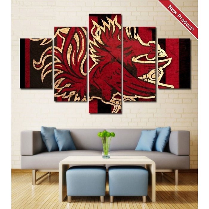 South Carolina Gamecocks football Wall Art Canvas Painting Framed Home Decor