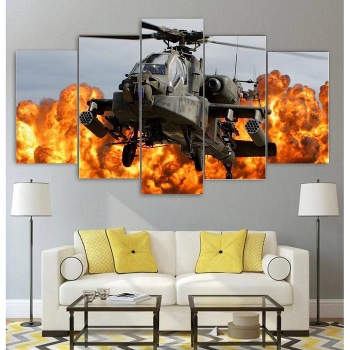 AH- Apache Wall Art Canvas Painting Framed