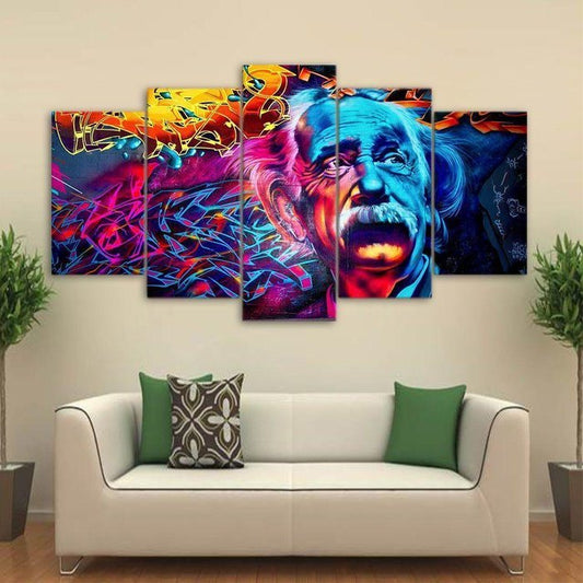 Albert Einstein Wall Art Canvas Painting Framed Home Decor