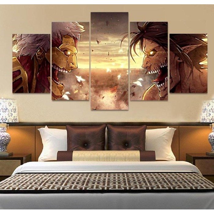 Armored Vs Attack Titan Wall Art Canvas Painting