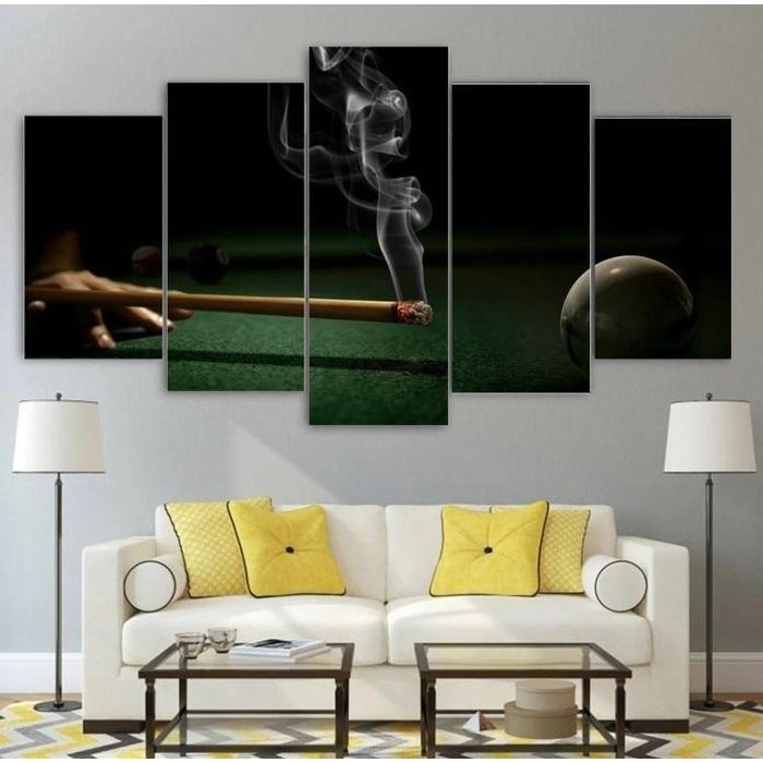Billards Pool Wall Art Canvas Painting Framed