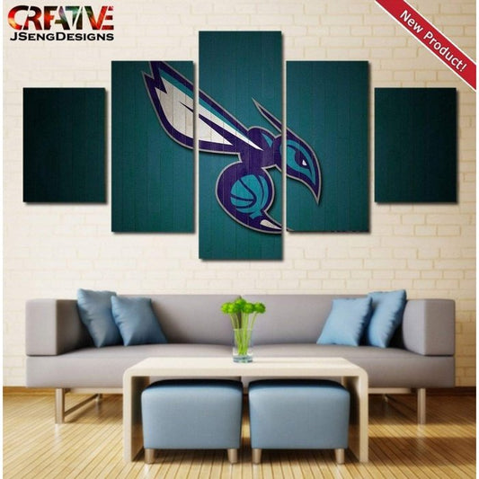 Charlotte Hornets Wall Art Canvas Painting Poster Framed