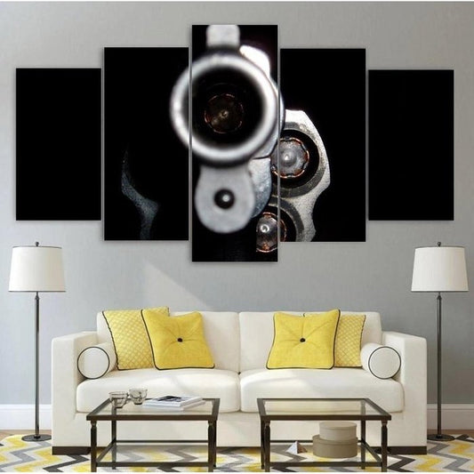 Close Revolver Wall Art Canvas Painting Framed
