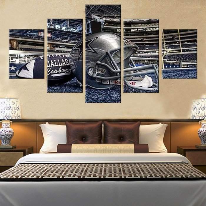 dallas cowboys helmet in stadium football canvas wall art Dallas Cowboys Canvas Wall Art