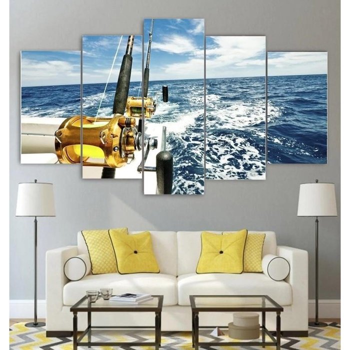 Deep Sea Fishing Wall Art Canvas Painting Framed