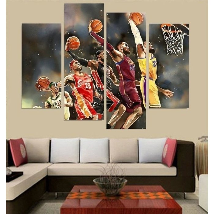 Evolution Lebron James Canvas Piece Wall Art Framed