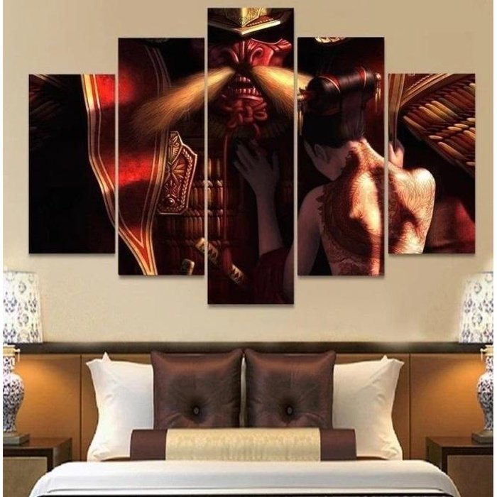 Fantasy Samurai Shogun Wall Art Canvas Painting Framed