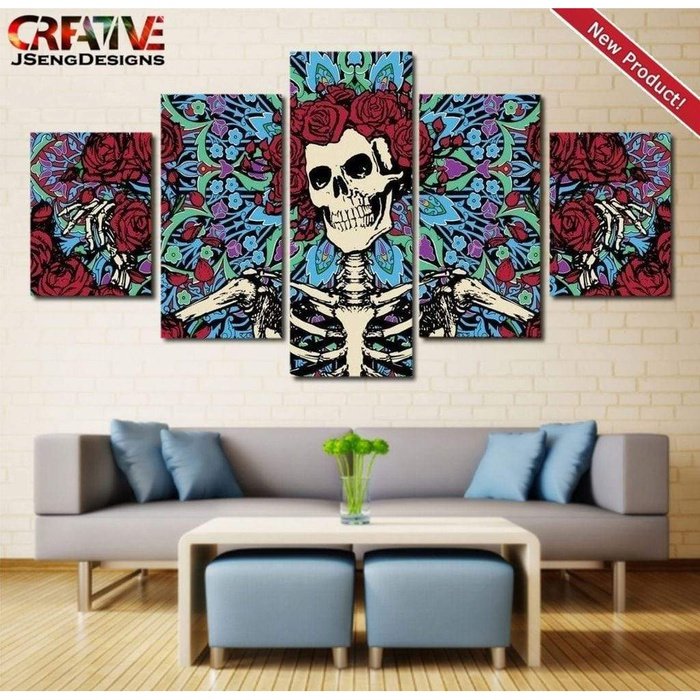 Grateful Dead Wall Art Canvas Painting Framed Home Decor