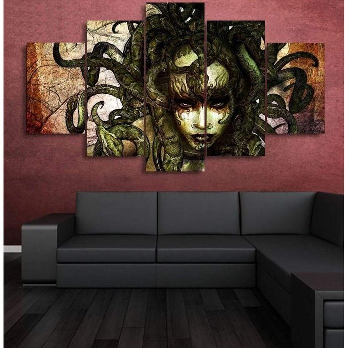 Greek Mythology Medusa Wall Art Canvas Painting Framed Home Decor