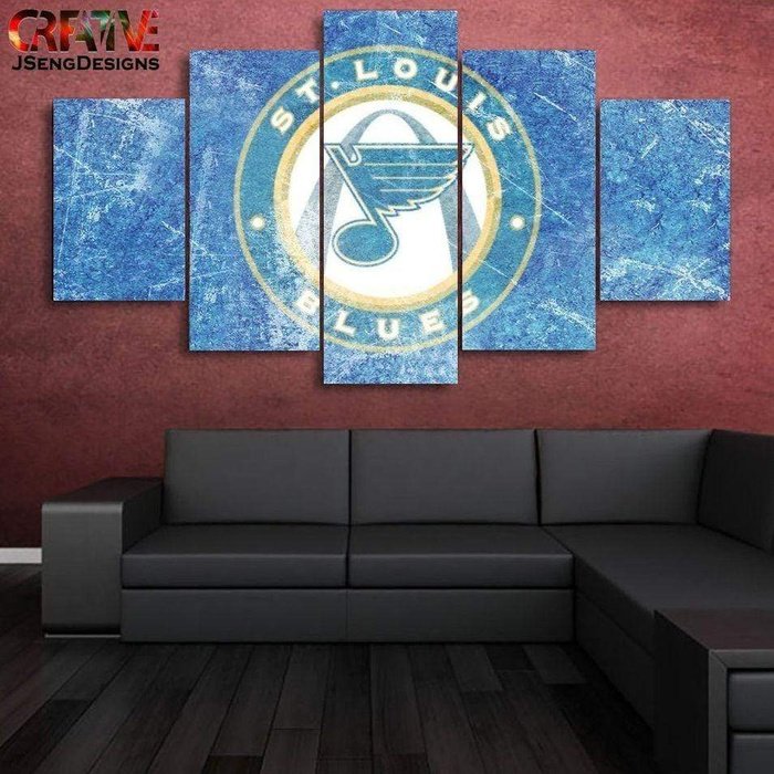 Hockey St. Louis Blues Wall Art Canvas Painting Framed Home Decor