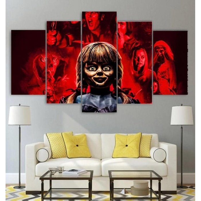Horror Doll Annabelle Wall Art Canvas Painting Framed
