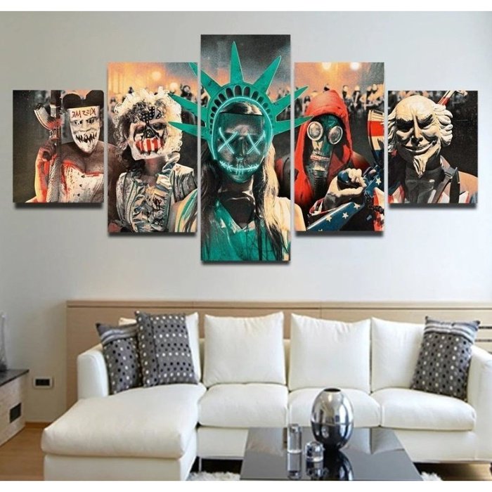 Horror Movie Purge Wall Art Canvas Painting Framed