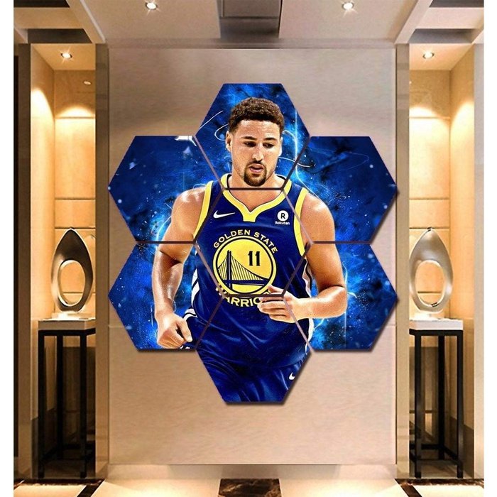 Klay Thompson Painting Wall Art Hexagon Home Decor Print Poster.