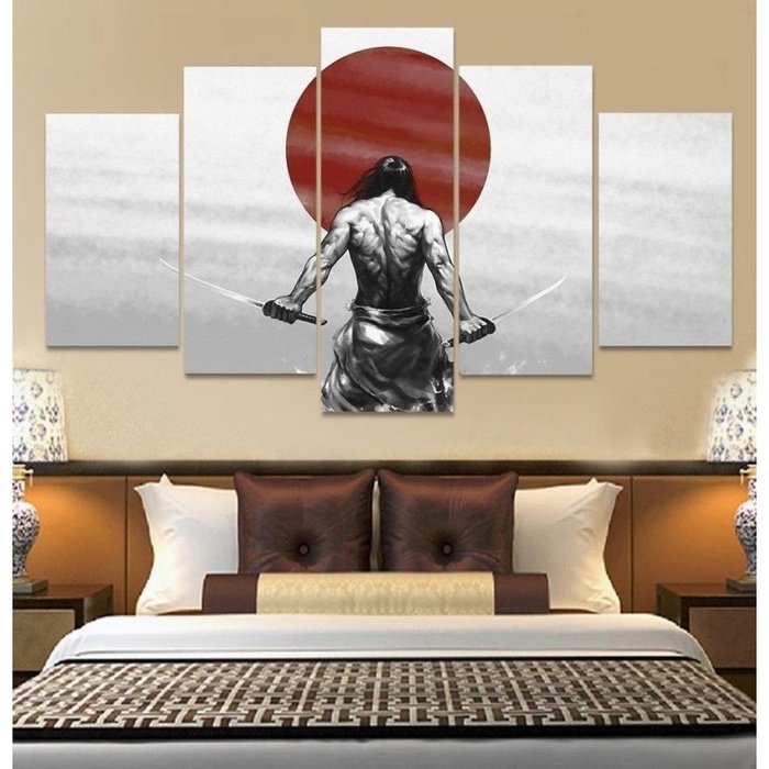 Samurai Wall Art Canvas Painting Framed
