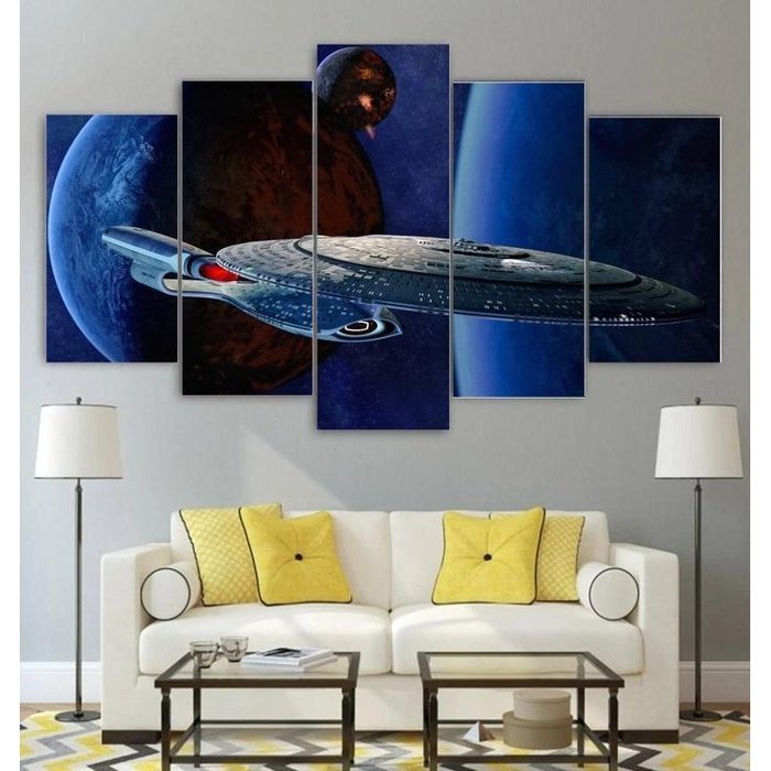 Star Trek Next Generation USS Enterprise NCC Wall Art | Canvas Painting Framed