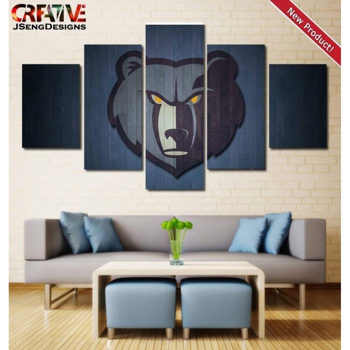 Wall Art Canvas Memphis Grizzlies Painting Poster Framed Piece