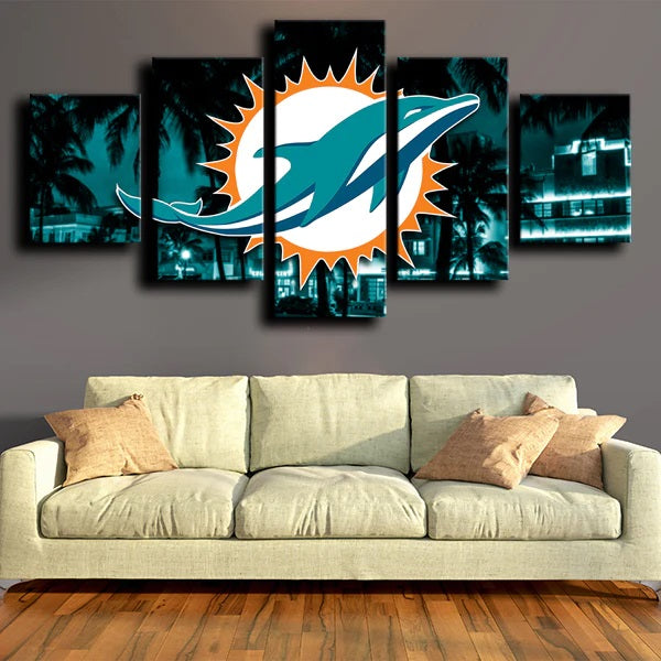 Miami Dolphins Painting Canvas Wall Art Poster Decor