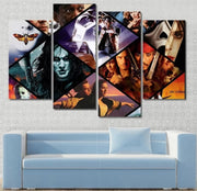 Movie Collage Wall Art Framed, Classic Movie Or TV Show Canvas Poster, Customize Any Image/ Home Decor 5 Panel Prints