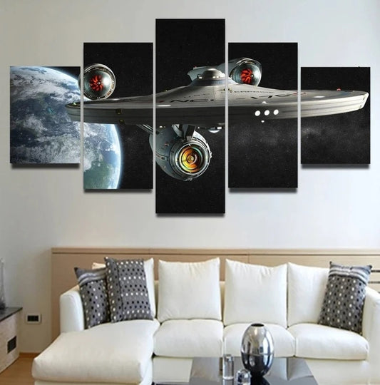 Star Trek Earth Orbit 5 Piece Canvas Wall Art