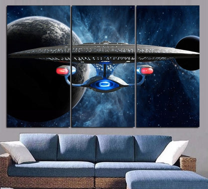 USS Enterprise Star Trek Wall Art Canvas Painting Framed