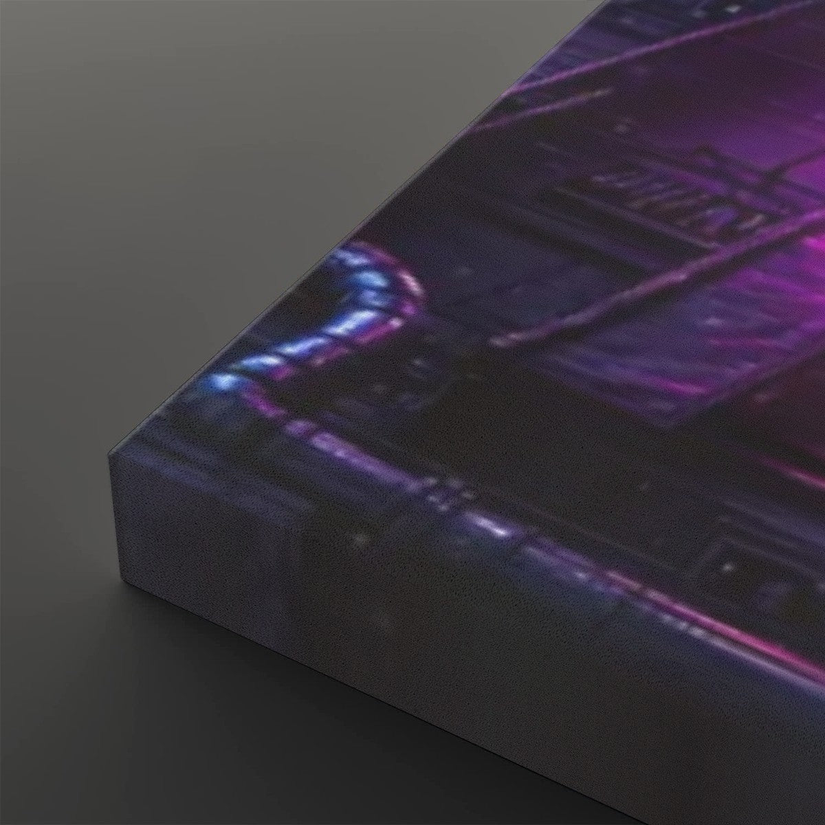 Cyberpunk Anime Style Futuristic City Neon Alley 5 Piece Canvas Wall Art