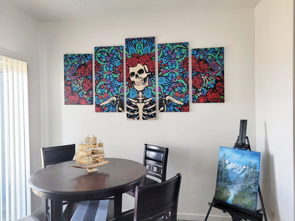 Grateful Dead Wall Art | Canvas Painting Framed | Home Decor