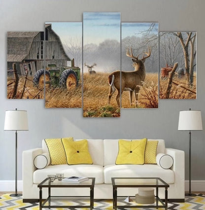 Landscape John Deere Wall Art Canvas Painting Framed