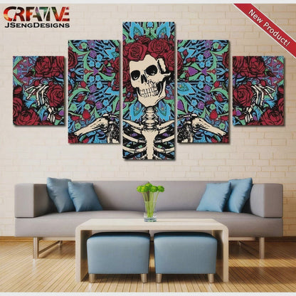 Zoom in on grateful dead canvas wall art