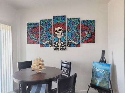 Grateful Dead Wall Art | Canvas Painting Framed | Home Decor