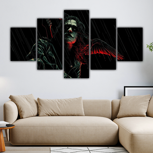 Brandon Lee Perched with Guitar as The Crow - Poster Painting Framed