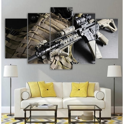 USA Military AR15 Wall Art | Canvas Painting Framed