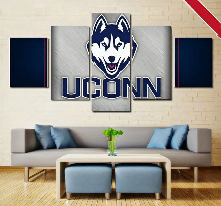 UConn Huskies Wall Art | Canvas Painting Framed | Home Decor