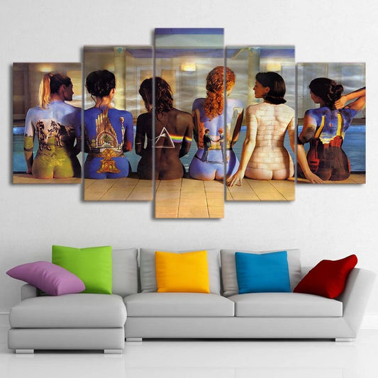Pink Floyd (Back Catalogue) Canvas Print Wall Art Framed 5 Panel