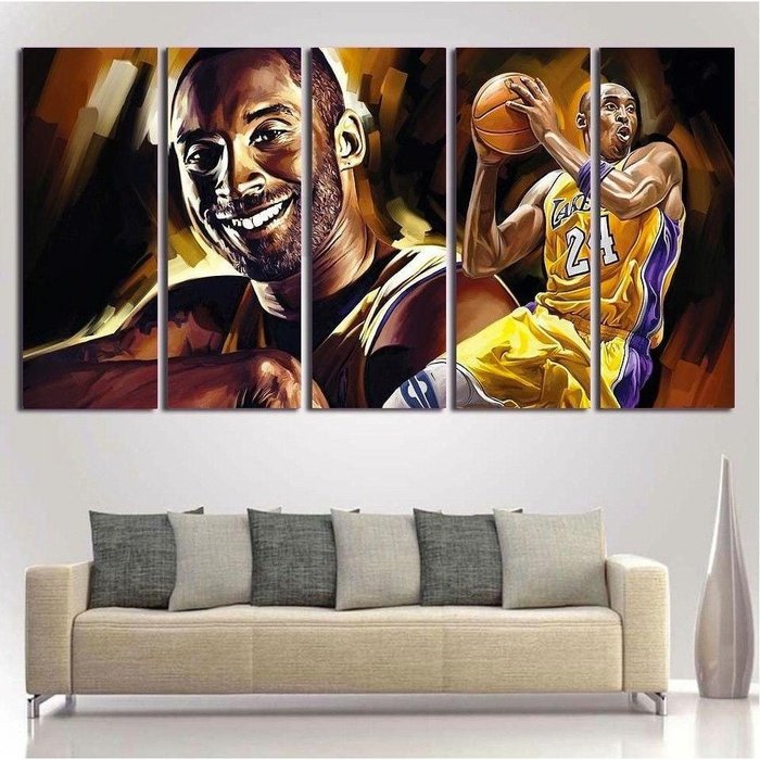 Kobe Bryant Canvas Art Lakers Decor Printed