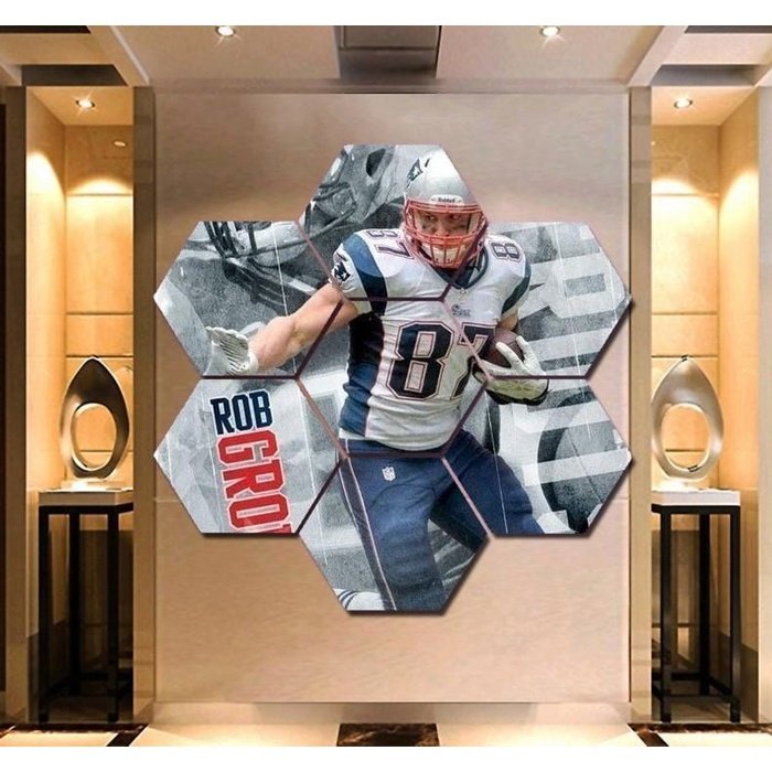 Rob Gronkowski Wall Art Canvas Painting Hexagon Framed
