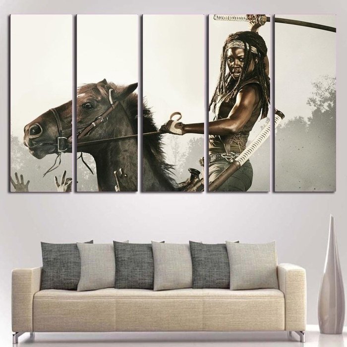 Michonne Walking Dead Canvas Art Prints Poster Painting Framed