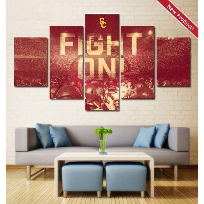 NCAA USC Trojans Wall Art Canvas Painting Framed Home Decor