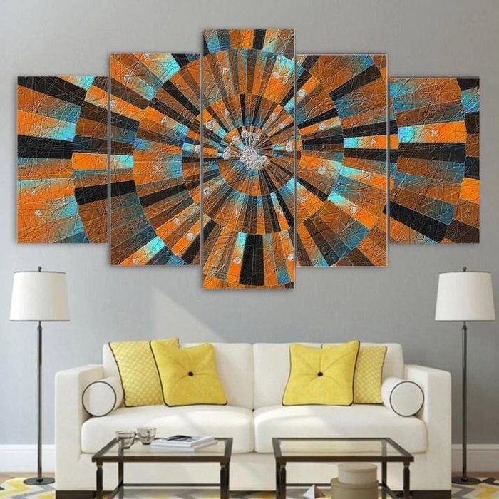 Abstract Ancient Aztec Wall Art Canvas Painting Framed