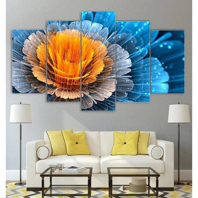 Abstract Fractral Flower Wall Art Canvas Painting Framed