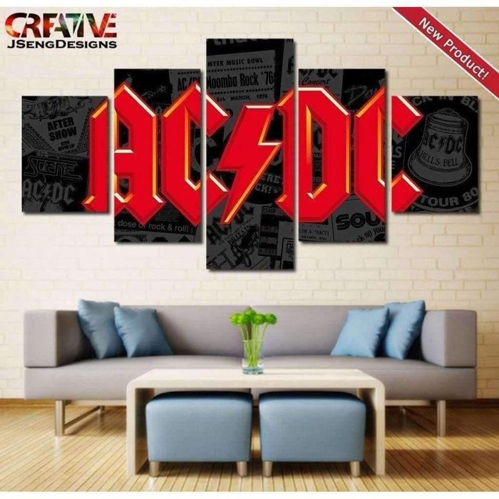 ACDC Wall Art Canvas Painting Framed Home Decor