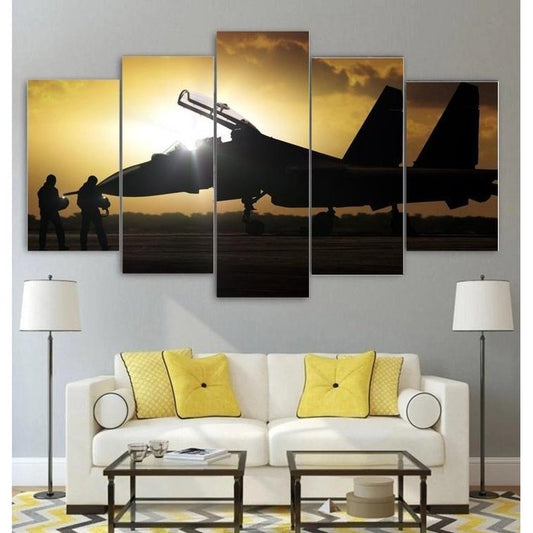Air Force Fighter Jet Wall Art Canvas Painting Framed