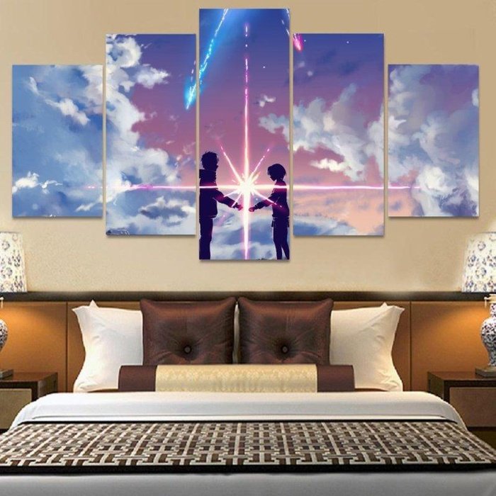 Animated Japanese Movie Name Wall Art Canvas Painting