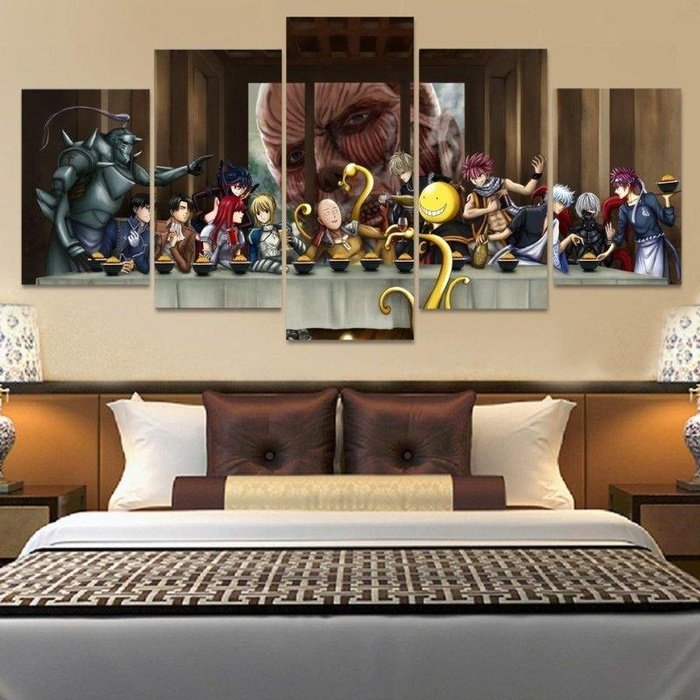 Anime Crossover Wall Art Canvas Painting Framed