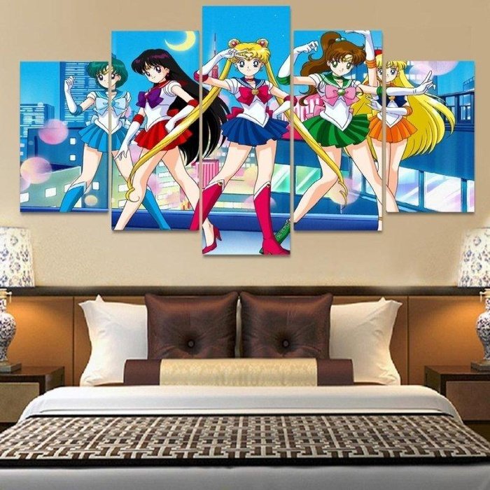 Anime Inspired Sailor Moon Wall Art Canvas Painting Framed
