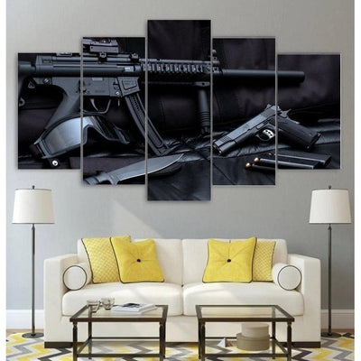 Army Weapons Ammo Tactical Wall Art Canvas Painting Framed