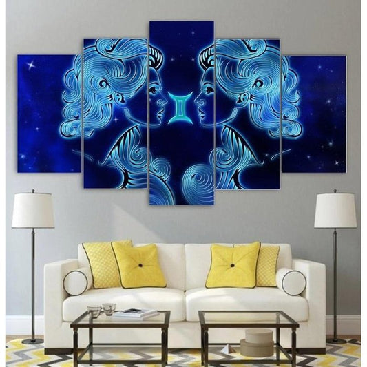 Astrology Zodiac Gemini Wall Art Canvas Painting Framed