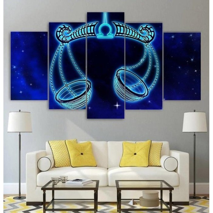 Astrology Zodiac Libra Wall Art Canvas Painting Framed