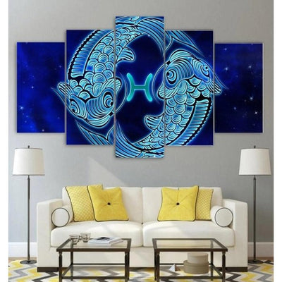Astrology Zodiac Pisces Wall Art Canvas Painting Framed