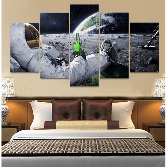 Astronaut Moon Wall Art Canvas Painting
